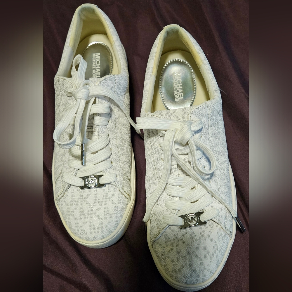 Michael Kors Monogram White Sneakers